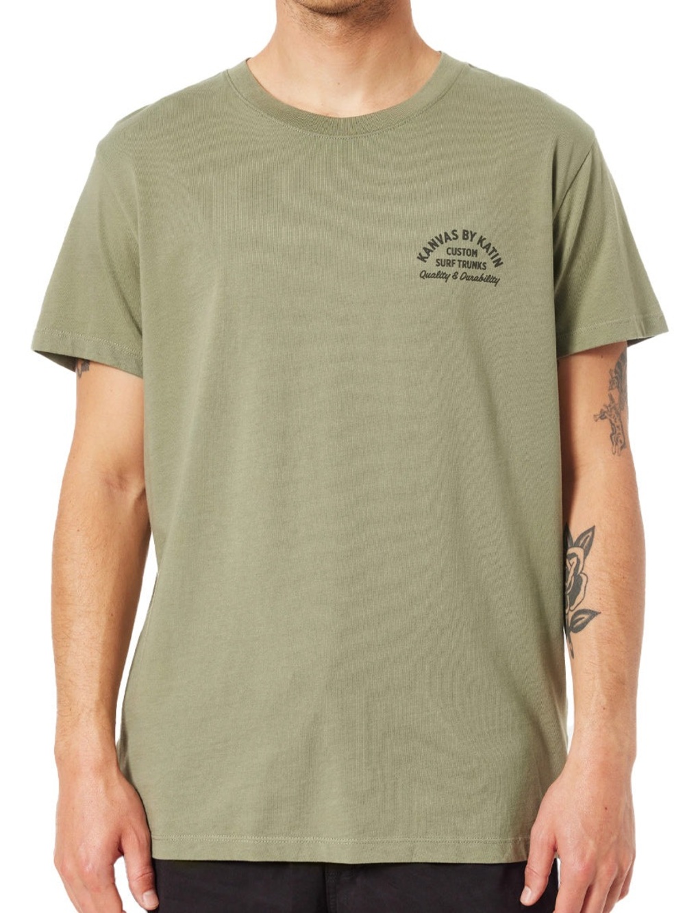 Katin Olive Short Sleeve Crewneck Tee with Chest Logo